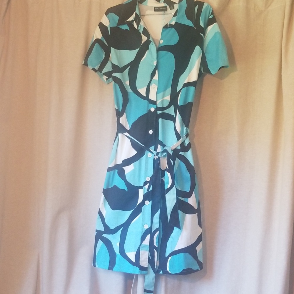 Nina Leonard Button Up Dress